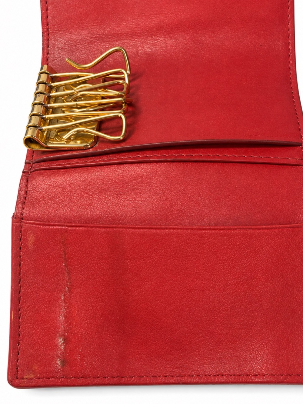 Saint Laurent Pink Leather Card & Key Holder - Picture 6 of 7